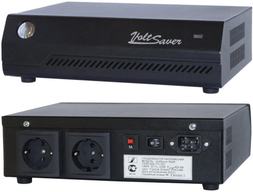 Однофазный стабилизатор напряжения Штиль VoltSaver R800 (0,8 кВт, 220В) для аудио и видео техники